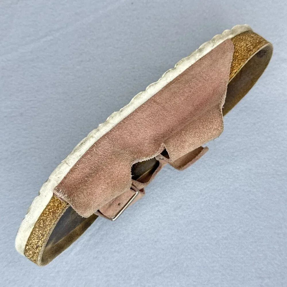 Birkenstock Arizona Suede Leather Pink Sandals EU 39 US 8 8.5 Women Rose Gold - Picture 5 of 15